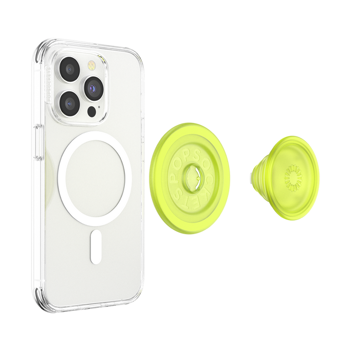 Glow in the Dark Chartreuly PopGrip for Magsafe, PopSockets