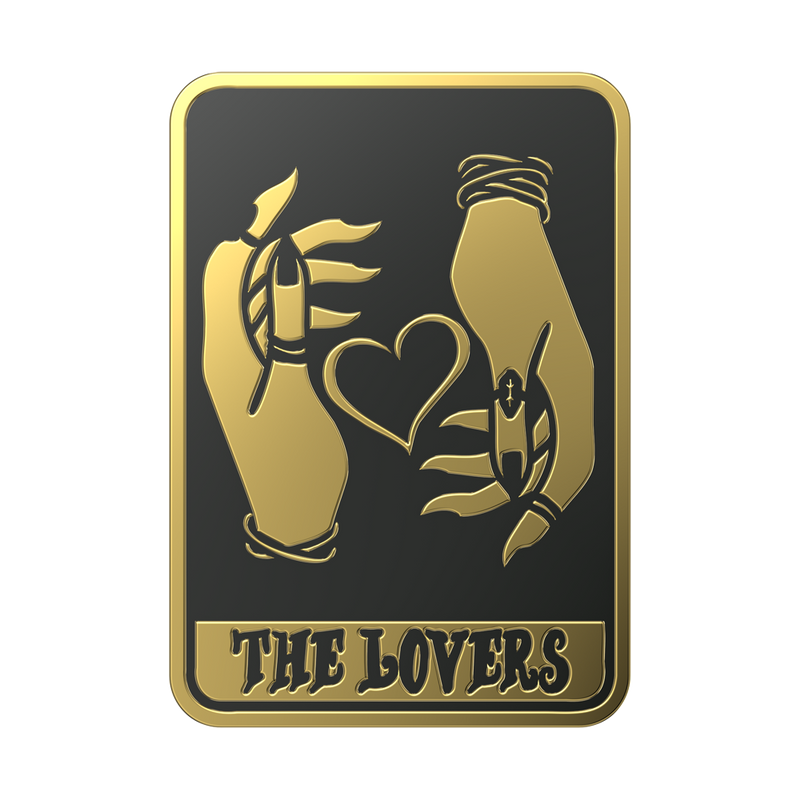 Enamel Tarot Card The Lovers PopGrip